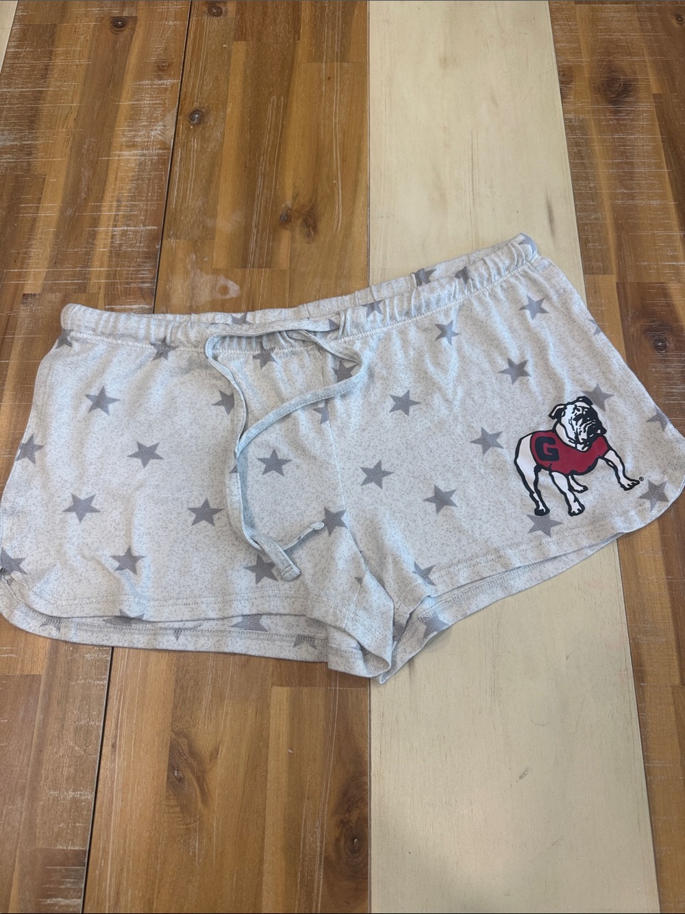 Georgia Bulldog Star Cotton Lounge Shorts - Light Gray